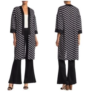 ALLEN Schwartz Teal Draped Cardigan